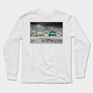 Beach Huts Hengistbury Head Dorset England Long Sleeve T-Shirt